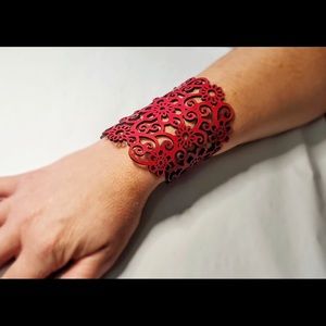 Red leather bracelet
